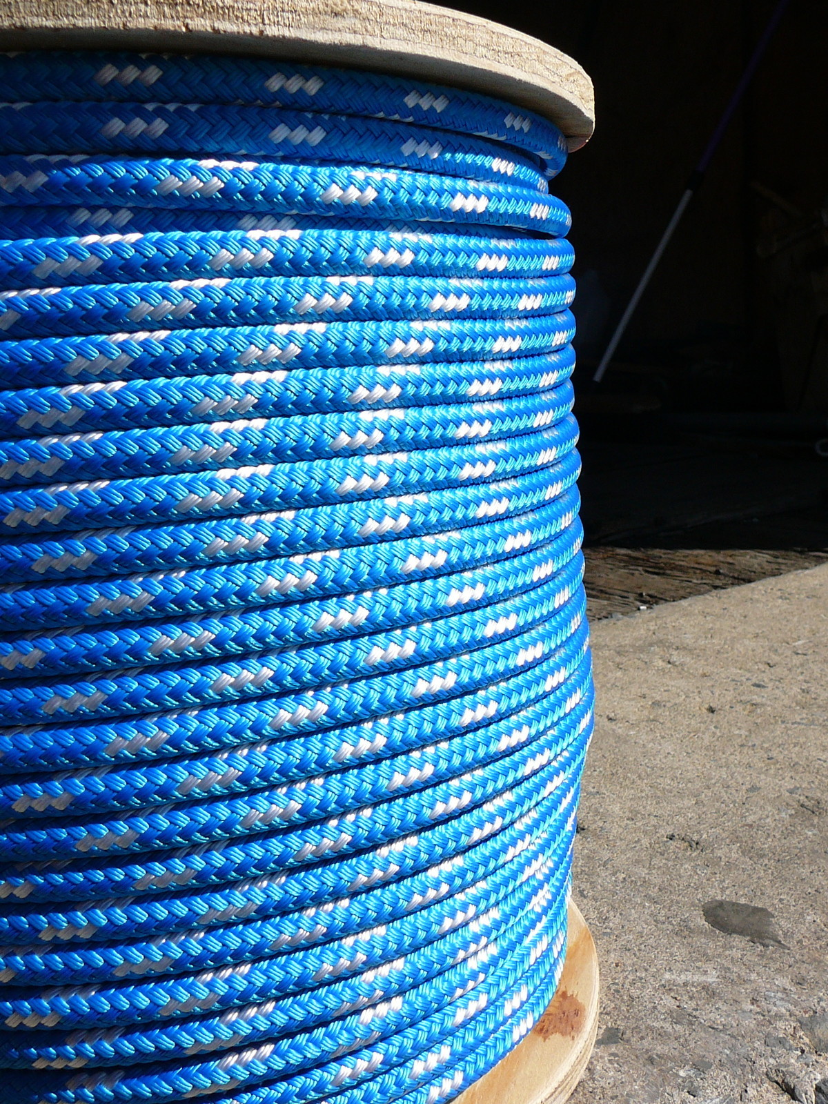 Sailboat Rigging Rope 3/8″ x 100′ Blue/White Double Braided Sheet Halyard Line