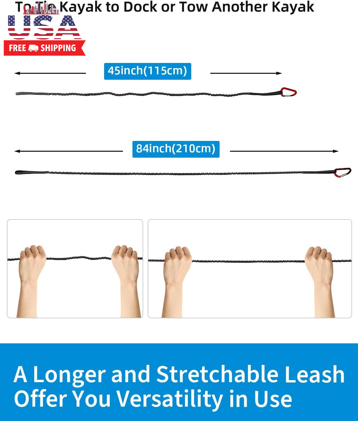 Kayak Paddle Leash Accessories for Kayaking Fishing Paddle Board