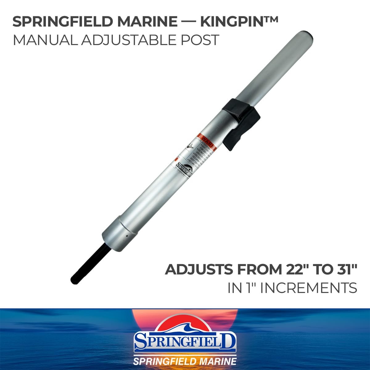 Springfield 1630801-A Kingpin Manual Adjustable Pedestal – Silver,black