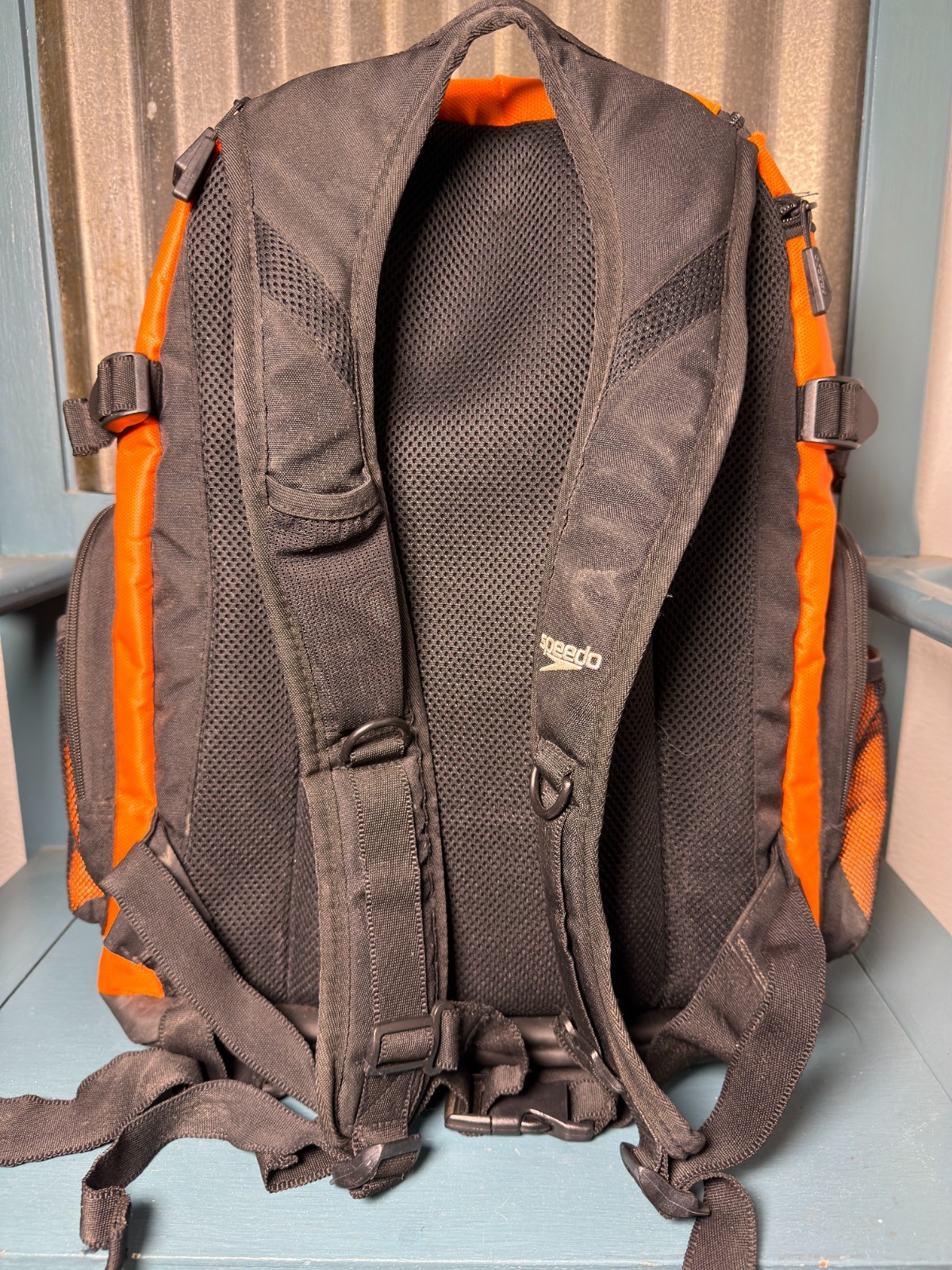 Speedo Teamster 35L Vibrant Orange Black Swim Meet Bag Gear Backpack Lifeguard