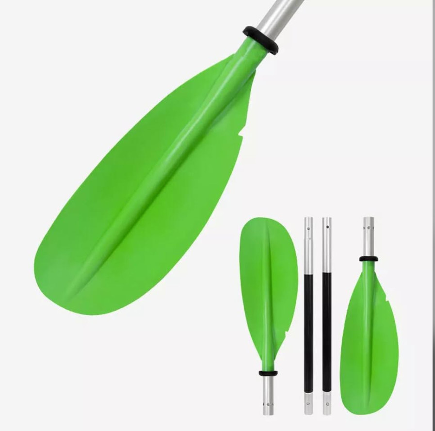 Double Ended Kayak Paddle-Detachable, Aluminum-FREE SHIPPING (Neon Green)