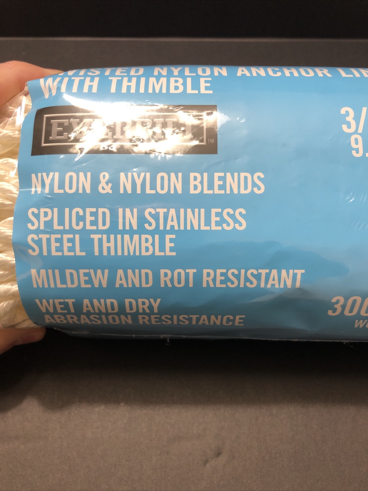 Everbilt Twist Rope Nylon Anchor Line Thimble 3/8 in x 100 ft 300 Lb Load Limit