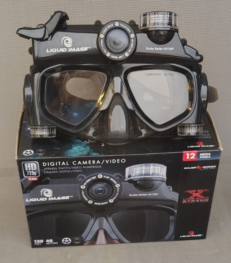 Liquid Image SCUBA GOGGLES w/12 MP Digital Camera / Video to 130′ AS-IS