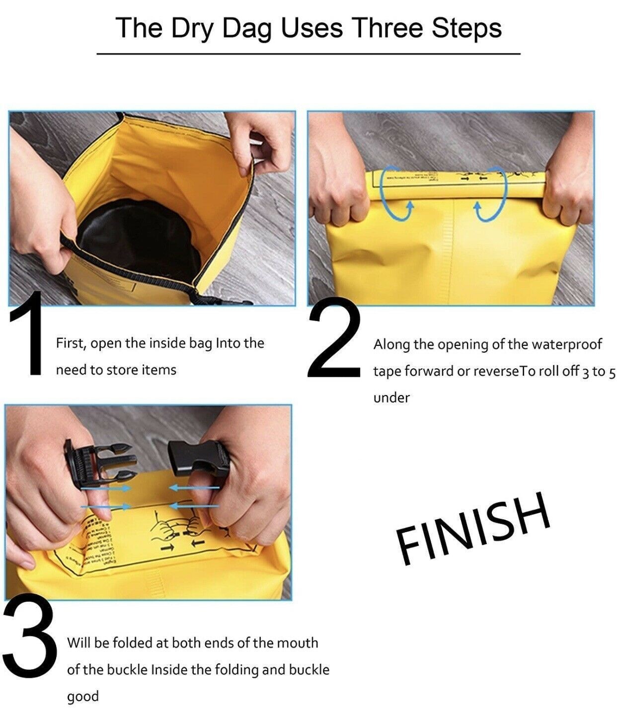2L-30L PVC Waterproof Dry Bag Sack Ocean Pack Floating Boating Kayaking Camping