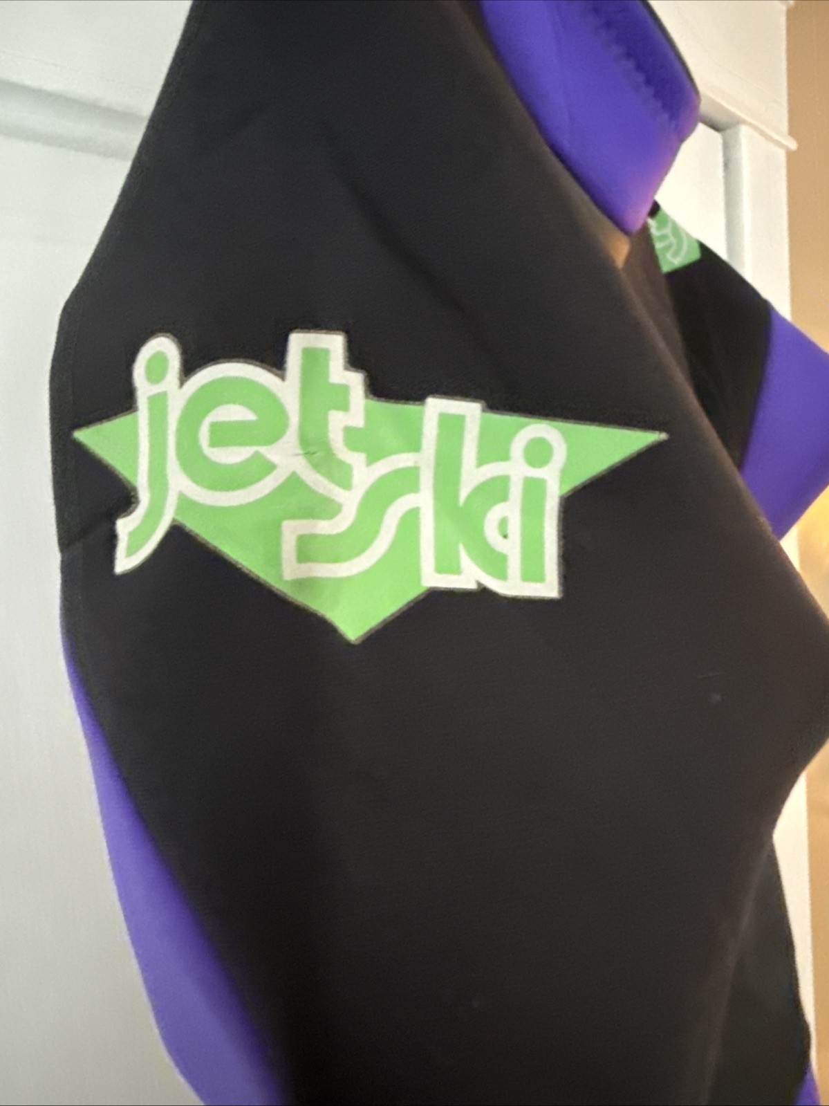 Vintage 90s Kawasaki Jet Ski Wetsuit Purple Green Neon Water Ski