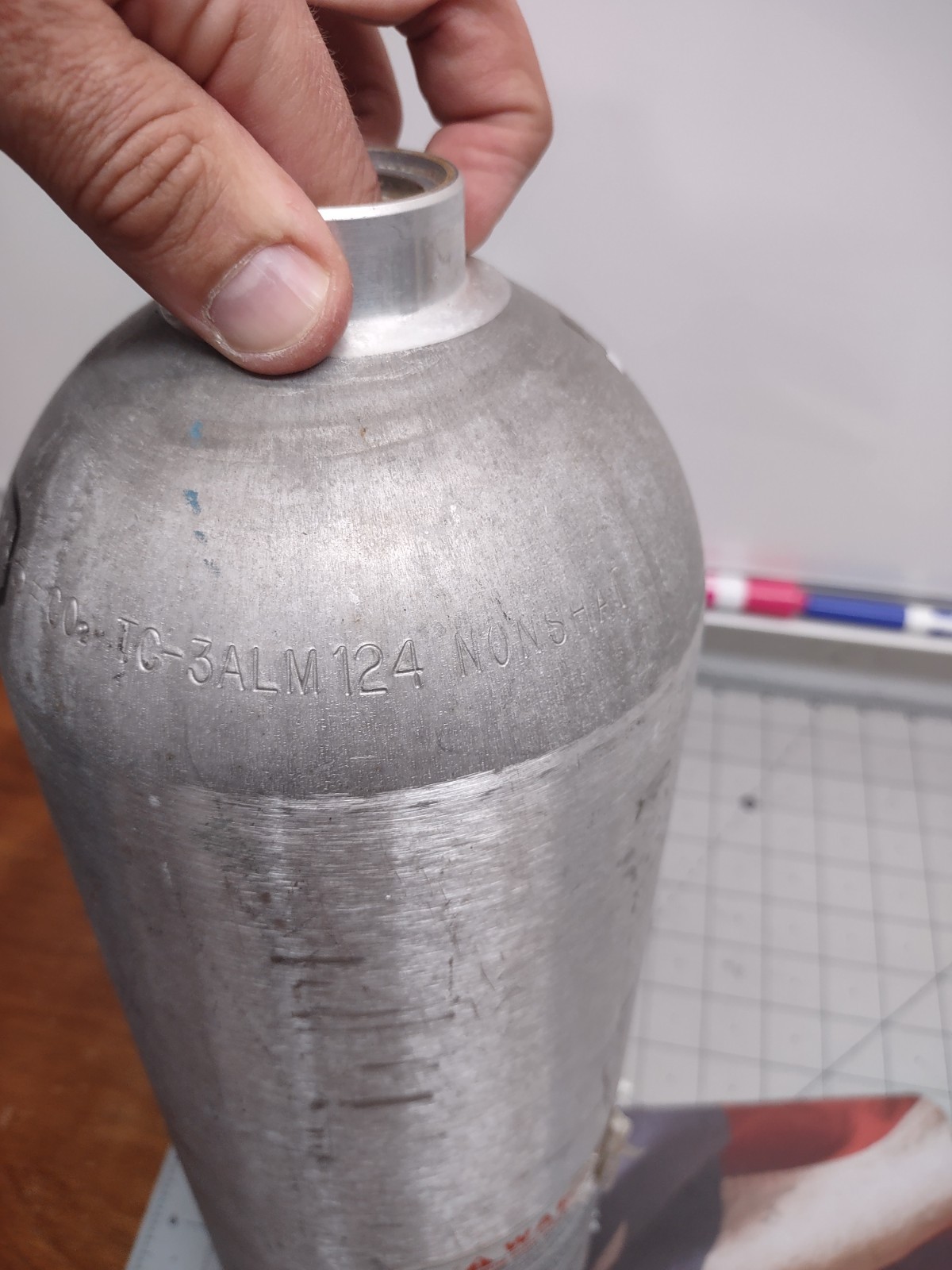 Aluminum Compressed Gas Tank DOT-3AL 1800 PSI Spectrum Gas Cylinder Or Repurpose