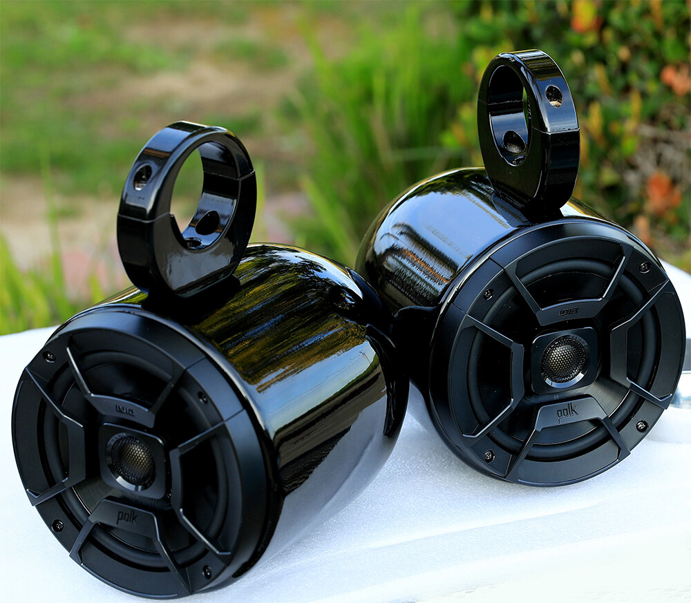 Pair of UV Resist Black Coated Wakeboard Speaker Polk DB652 300W Marine Speaker