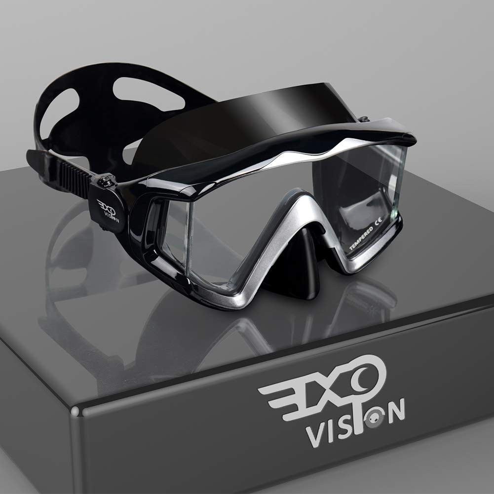 Scuba Diving Mask Tempered Glass Lens Swim Goggles Snorkeling Panoramic View