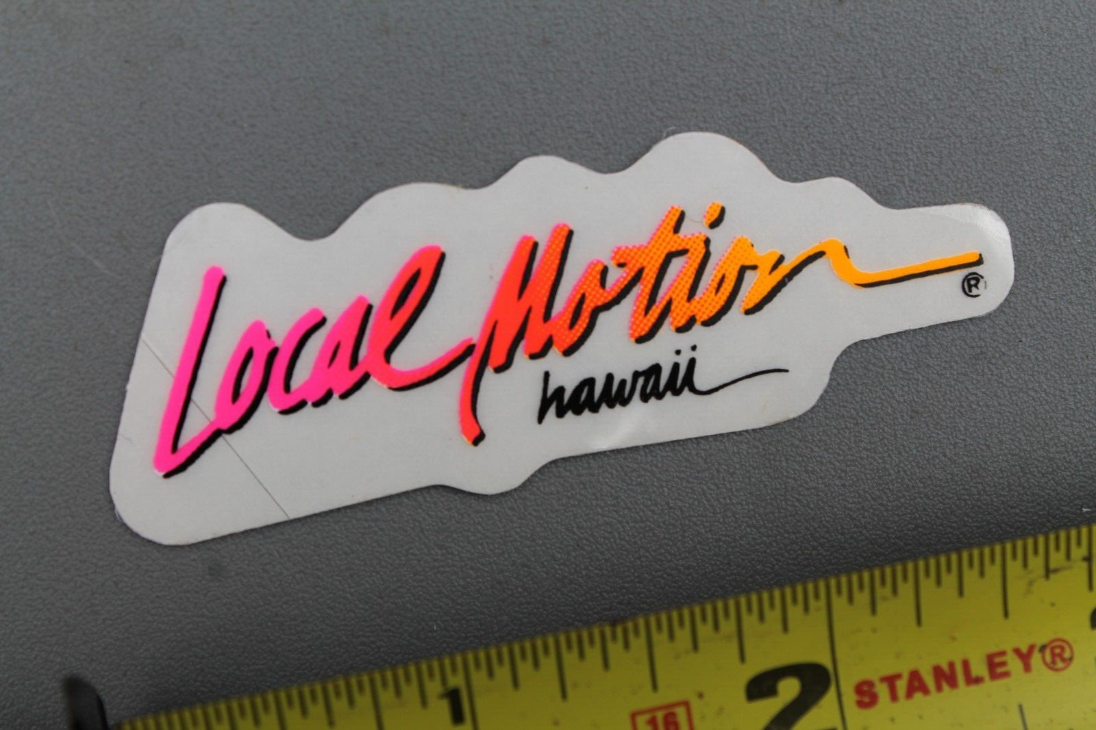 Local Motion Hawaii Surfboard Neon Pink Orange 80’s LM2 Vintage Surfing STICKER