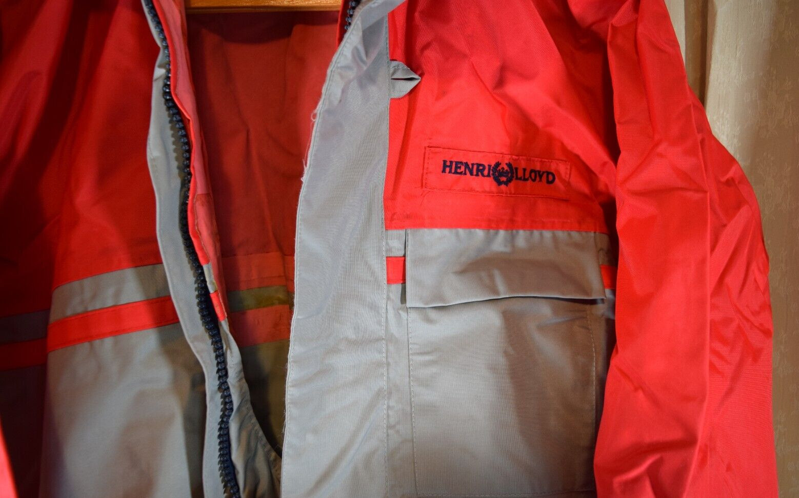 Henri Lloyd Nylon Sailing Boating Suit Red/Gray Crown Proofed BRI-Nylon