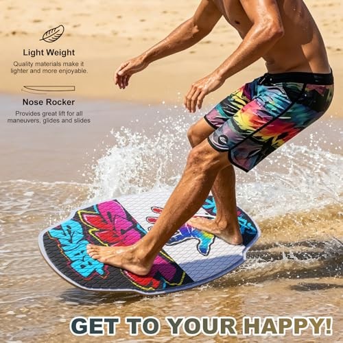35-inch Wooden Skimboard for Beginners and Adults | Surface with EVA Non Palm