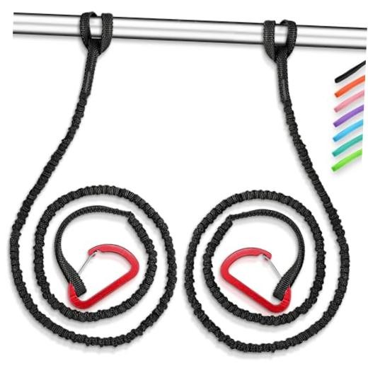 Kayak Paddle Leash Accessories for Kayaking Fishing Paddle 4-7ft (2 pcs) Black