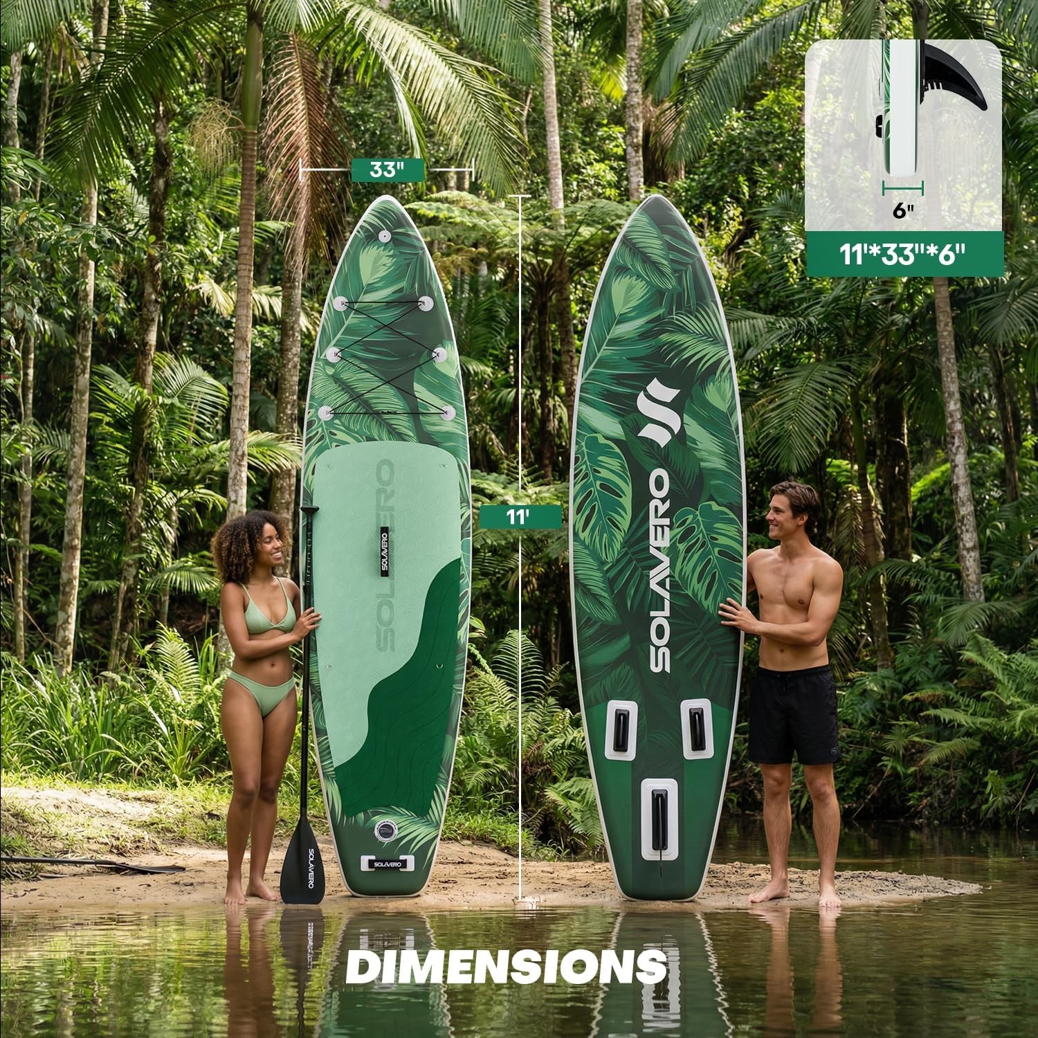 11′ Inflatable SUP Paddle Board, Stand Up Paddle Board Accessories for Adults