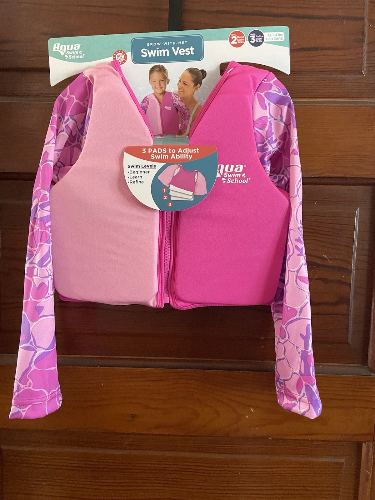 Girls Aqua Swim Vest Level 2 30-50 LBS 3-6 Years Sea Turtle Starfish Shells