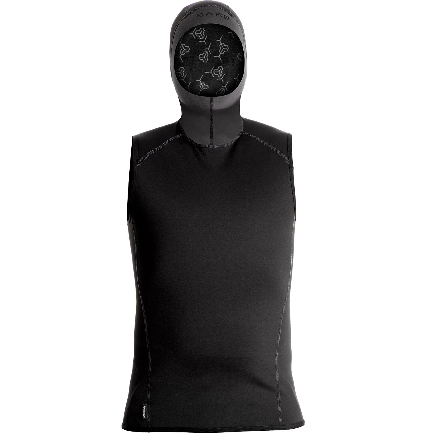 Open Box Bare Exowear Hooded Vest Unisex – Black – 3X-Large
