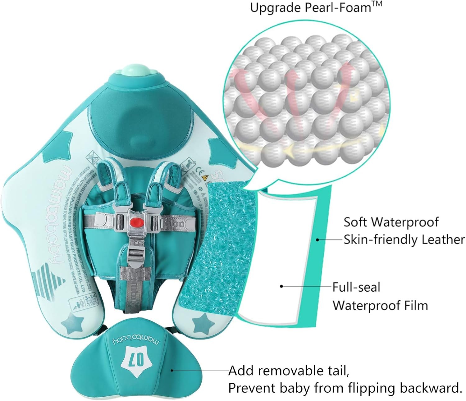 Mambobaby Float Add Tail Baby Swim Large, Global Limited Edition Green