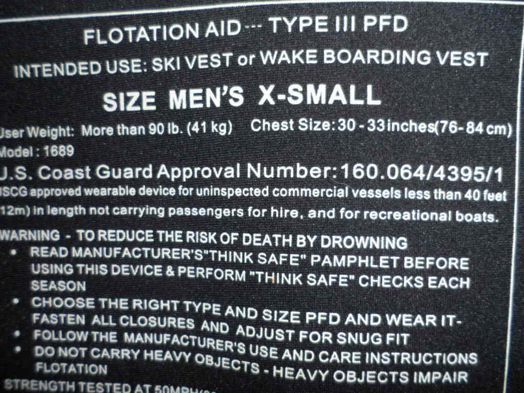 NOS Yamaha Men’s X Small Neoprene 2-Buckle PFD Life Vest MAR-07VNE-GY-XS