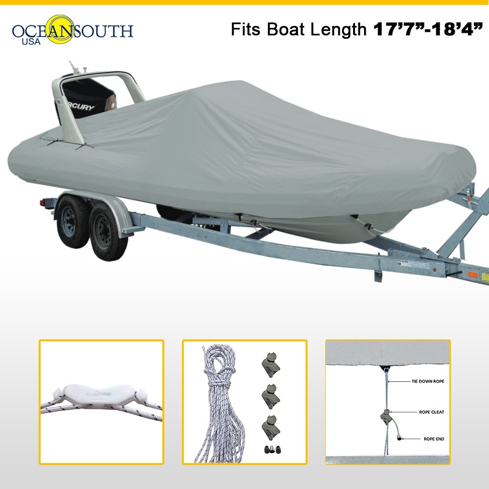 Oceansouth Rigid Hull Heavy-duty Rib Trailerable Boat Cover 17’7″ – 18’4″