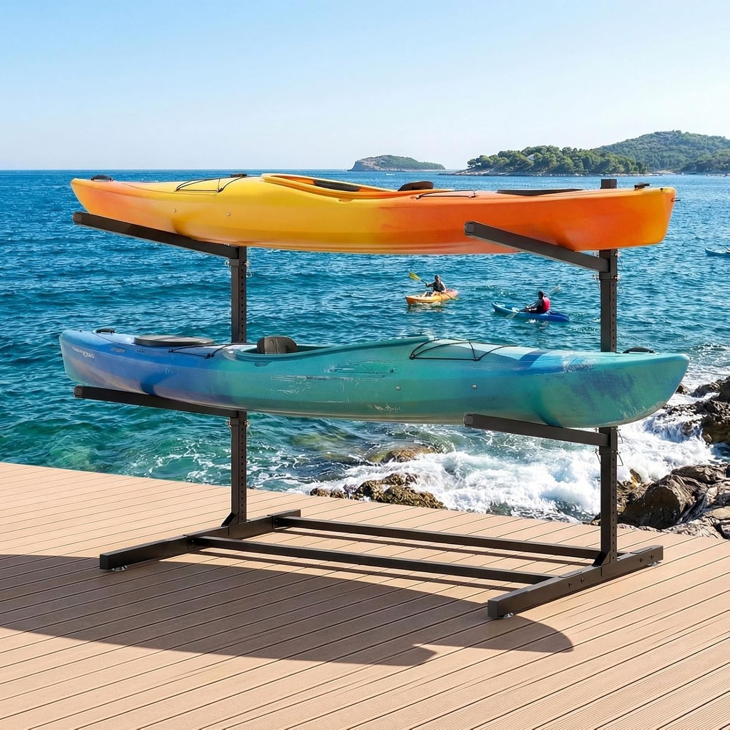 NAIZEA Kayak Storage Rack Freestanding Wall Mount 2 & 4 Tier Kayak Holder Stand