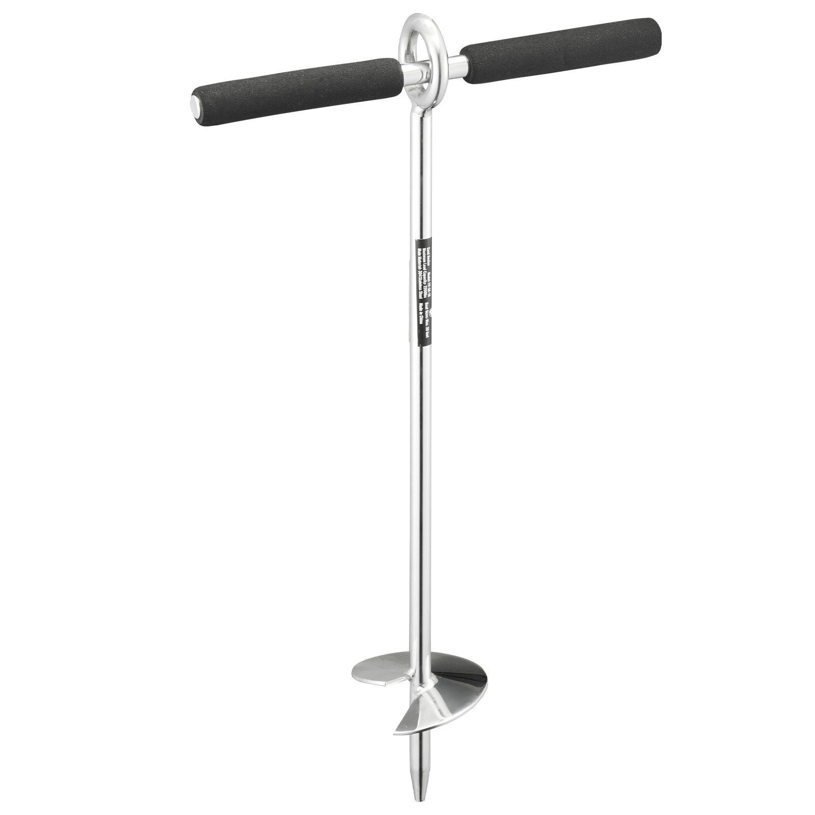 304 Stainless Sand Anchor 18in, Screw-In Boat Anchor for Beaches & Sandbars