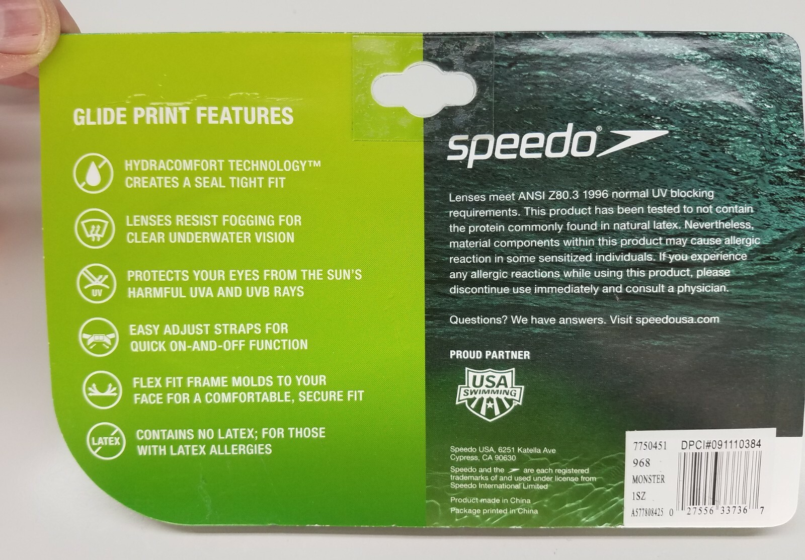 Speedo Goggle Boomerang Glide Print Adult Kids Soft Hydracomfort SEALED CHOICE