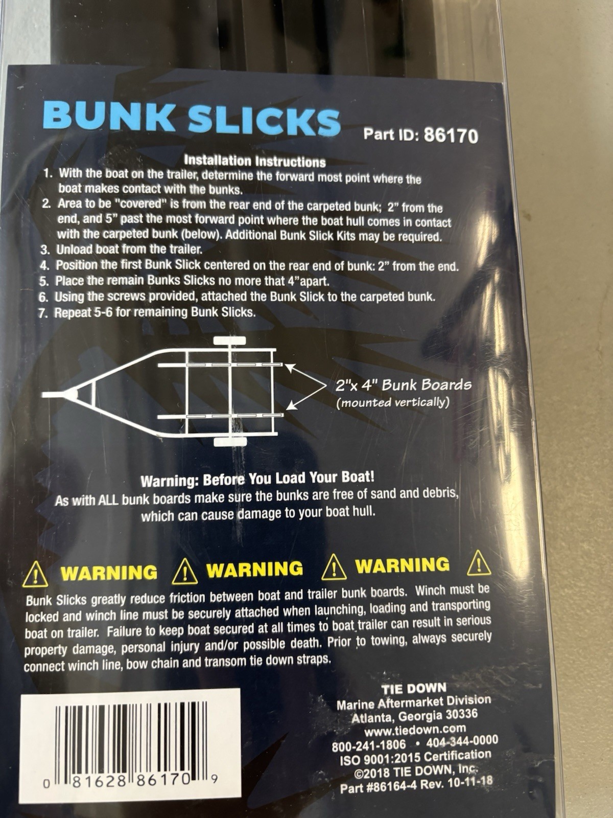 Tie Down Boat Trailer Bunk Slicks 1-3/4″ x 17″ Black Pack of 8