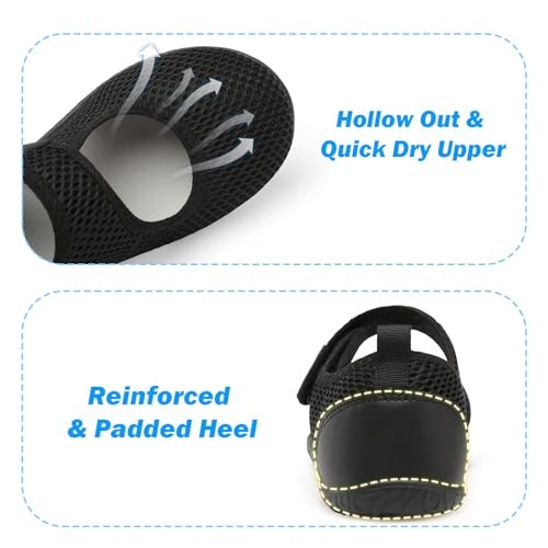 Water Shoes for Women Men Barefoot Swim Shoes 6.5-7.5 Women/5.5-6.5 Men Black