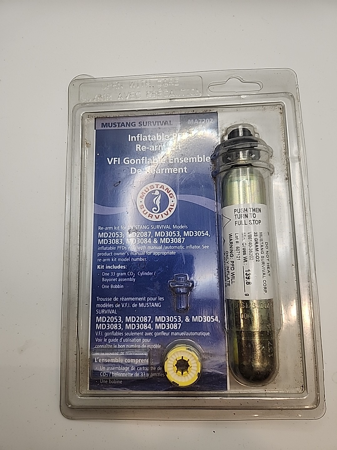 MUSTANG SURVIVAL MA7202 INFLATABLE PFD RE-ARM KIT. MD 2053 MD 2087