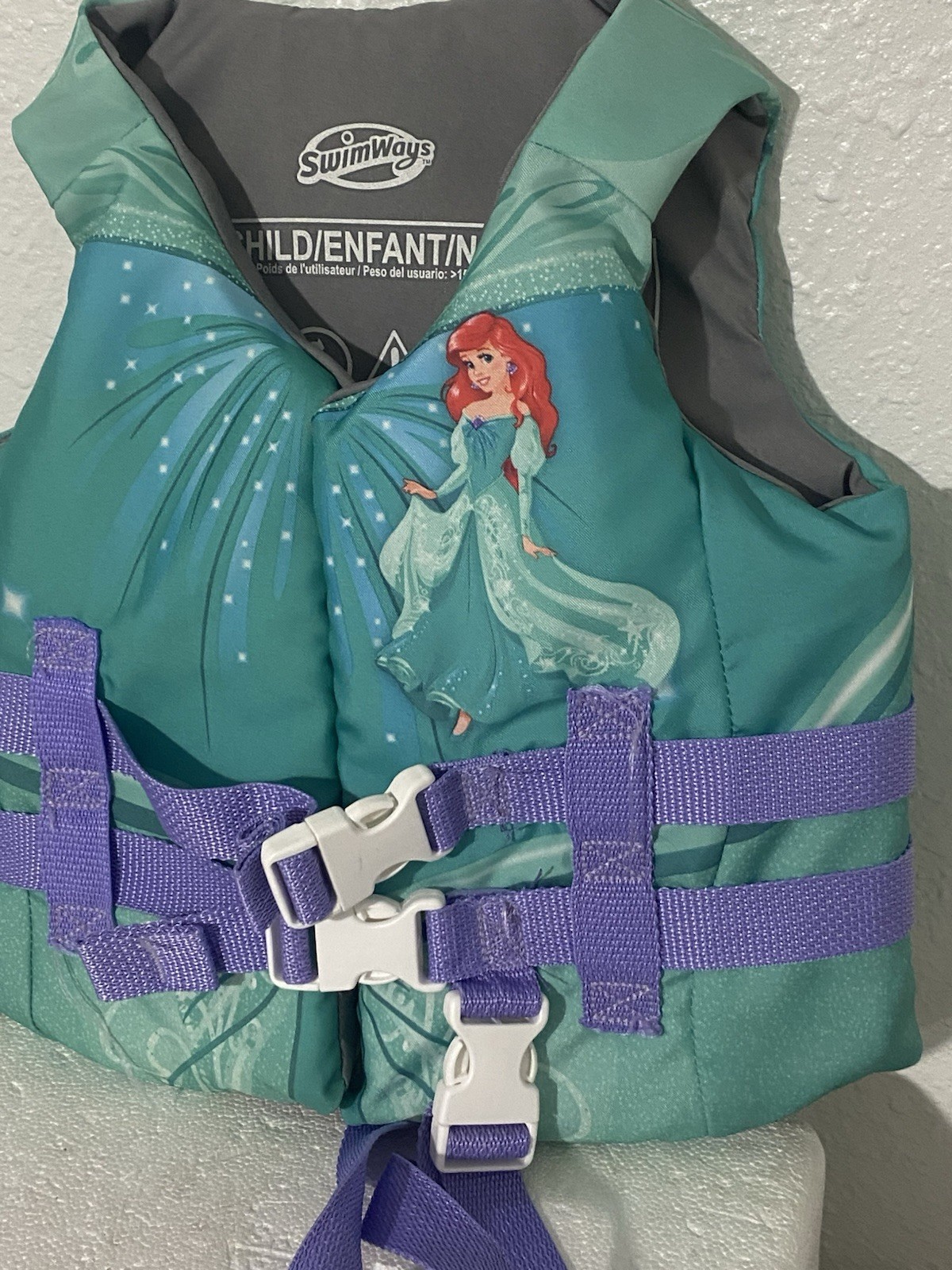 SwimWays Little Mermaid Ariel Life Jacket Child 35-55 pounds Coast Guard Approve