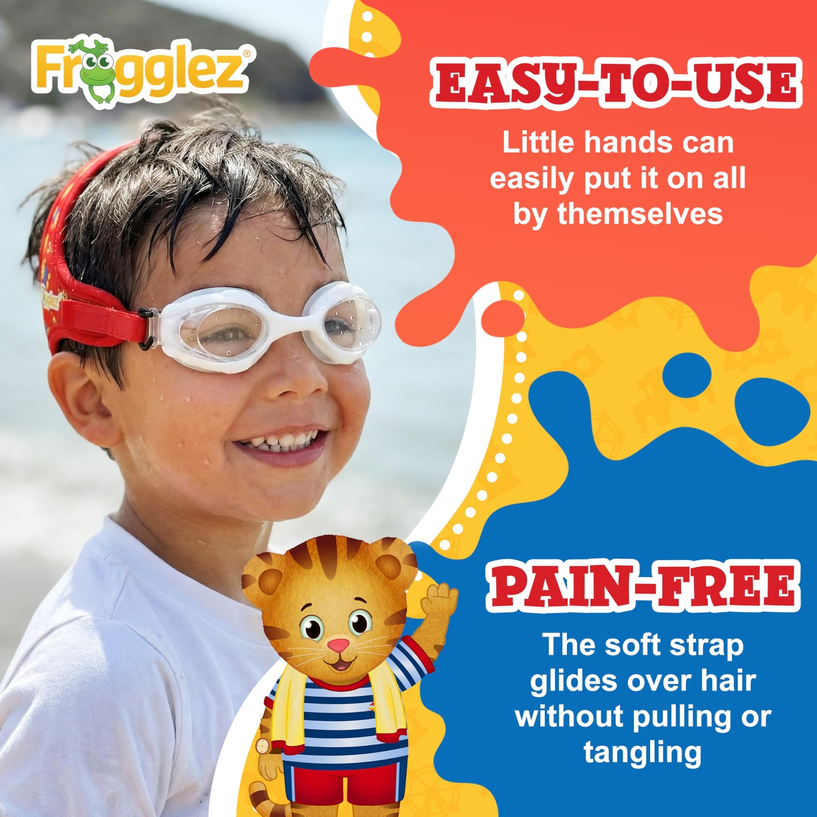 Frogglez Kids Swimming Goggles – Anti-Fog, Leakproof, Ages 3–10, 100% UV Prot…