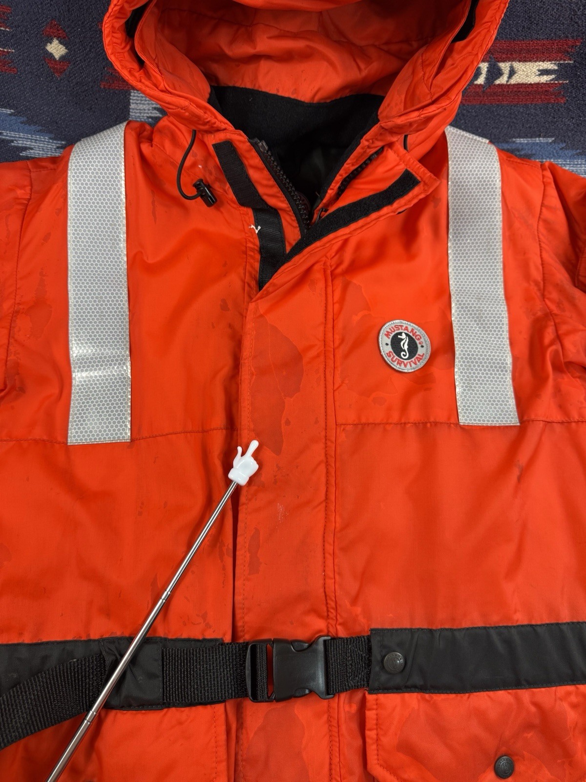 Mustang Survival Orange High Viz Flotation Life Jacket MJ1534 Rescue Men’s XL