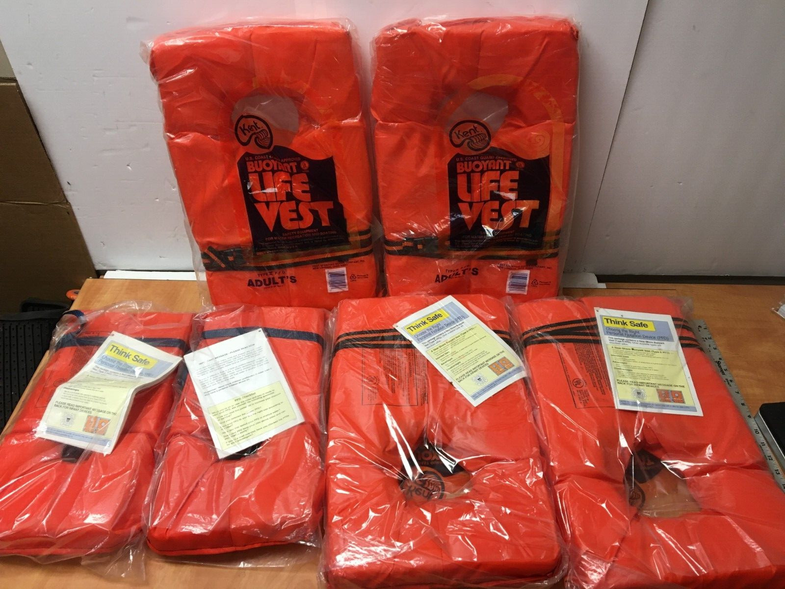 4x Adult Kent Type II Life Jackets and 2x Child’s small USCG Approved