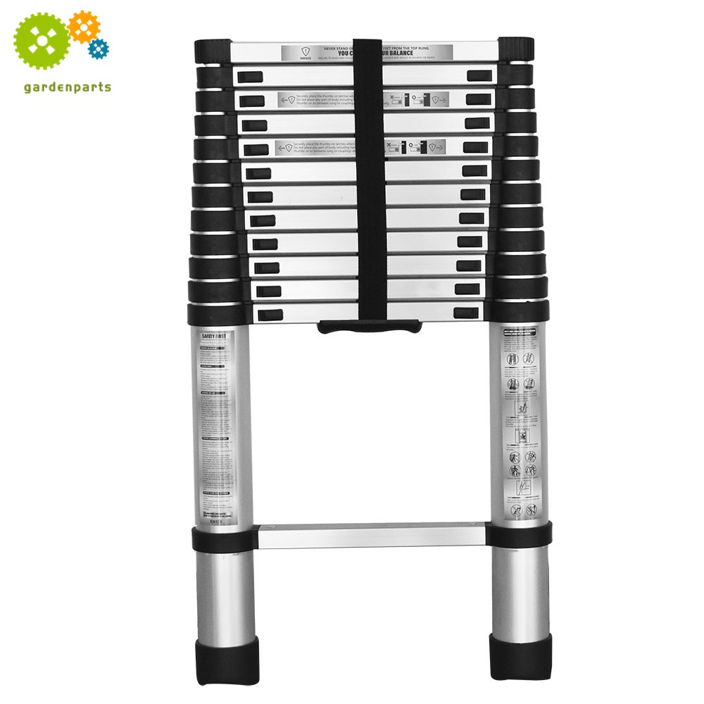 12.5FT Aluminum Multi Purpose Telescopic Extension Ladder Heavy Duty Step Ladder