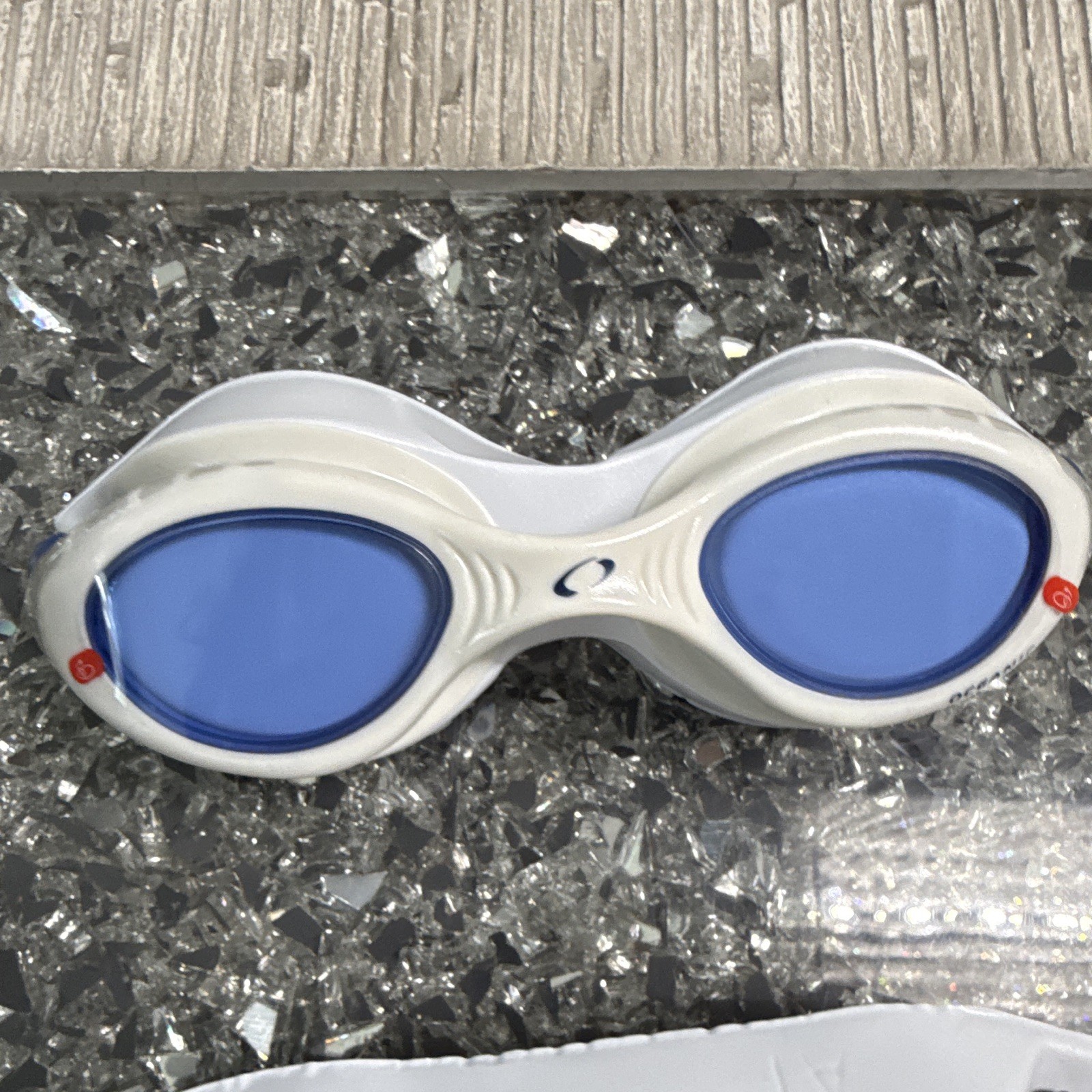 Oceanic Swimming Goggles Set of 2 w/ Straps White/Blue & Black/Blue