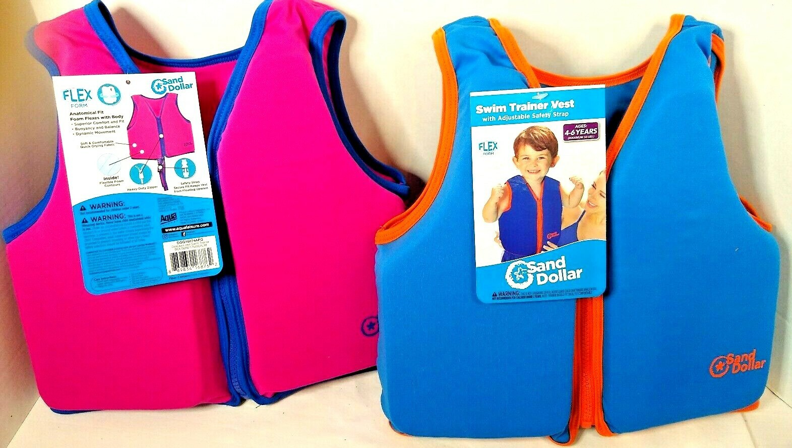 Aqua Swim Trainer Vest Flex Form Ages 4-6 Safety Strap New Choice Color