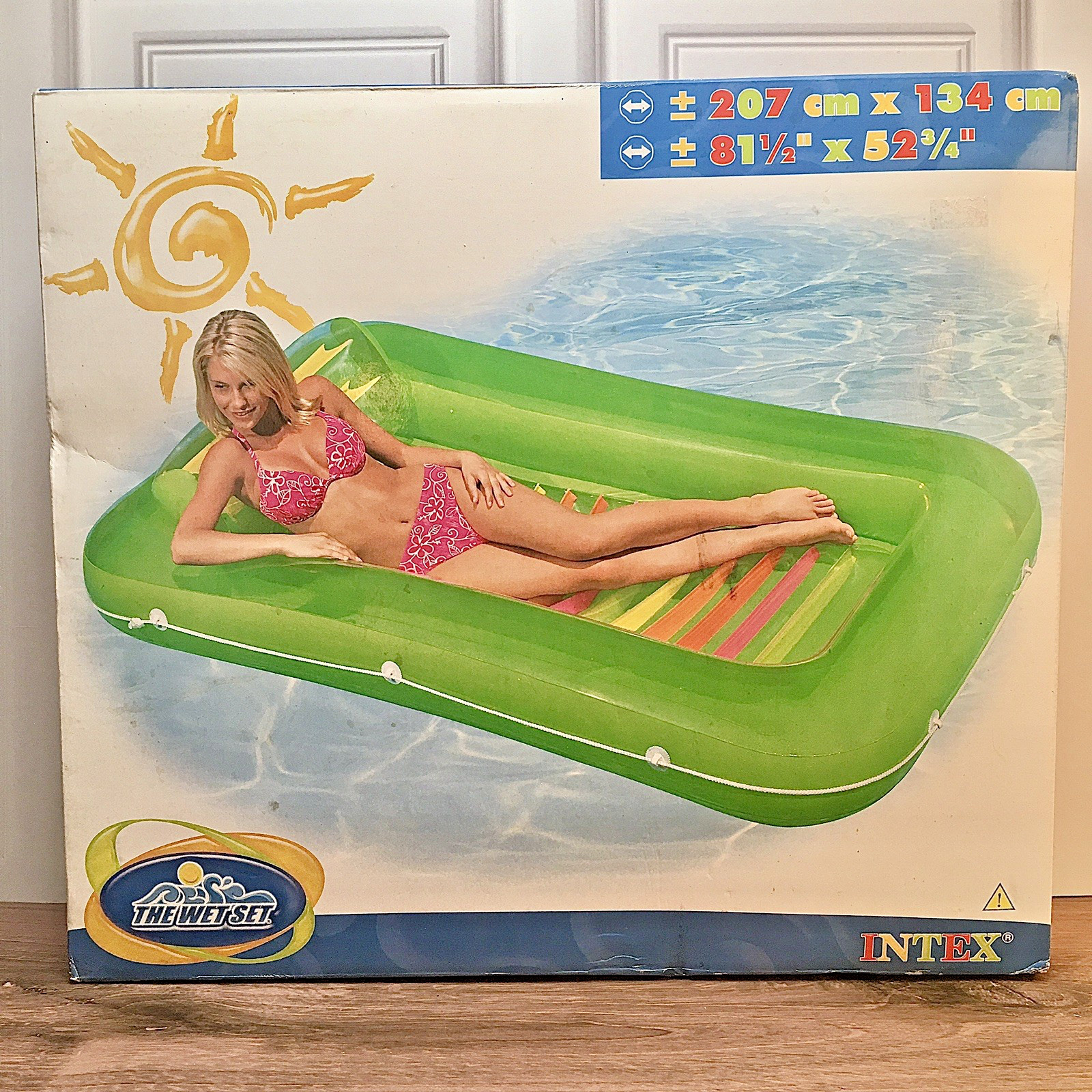 Vintage Intex The Wet Set Green Tan Dazzler Pool Lounge 81″x 52” 2002 #58804