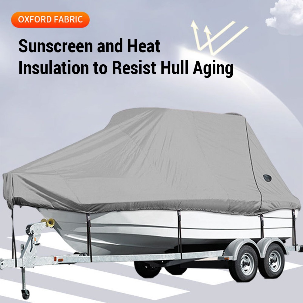 Boat Cover 11-22ft Outdoor V-Shaped Yacht Dust Cover Rainproof Boat Cover S EFXP