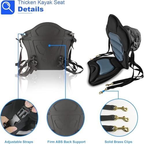 HLOGREE Kayak Seats – 1/2 Pck, Thicken Padded Seat Cushion with Back Support,…