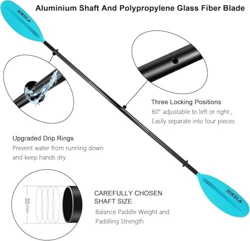 4-Pc Kayak Paddle Aluminum Shaft PP Blade Floating Adjustable 220cm 86-In