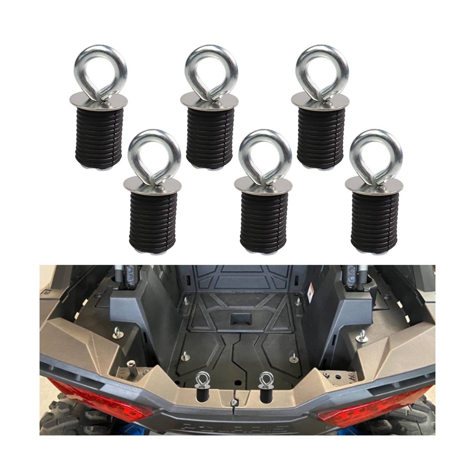 Tie Down Anchors Rubber Bed Anchors Compatible with Polaris RZR Sportsman ACE…