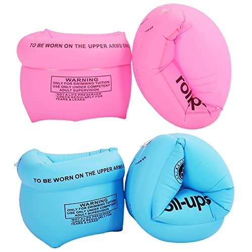 2-4 Pack Arm Floaties for Kids and Adults – Pool Floats Arm Bands 2 Blue+2 Pink