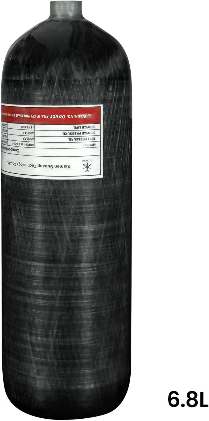 4500Psi Carbon Fiber Scuba Tank(Not DOT)6.8L 414Cu in 6800CC High Pressure Compo