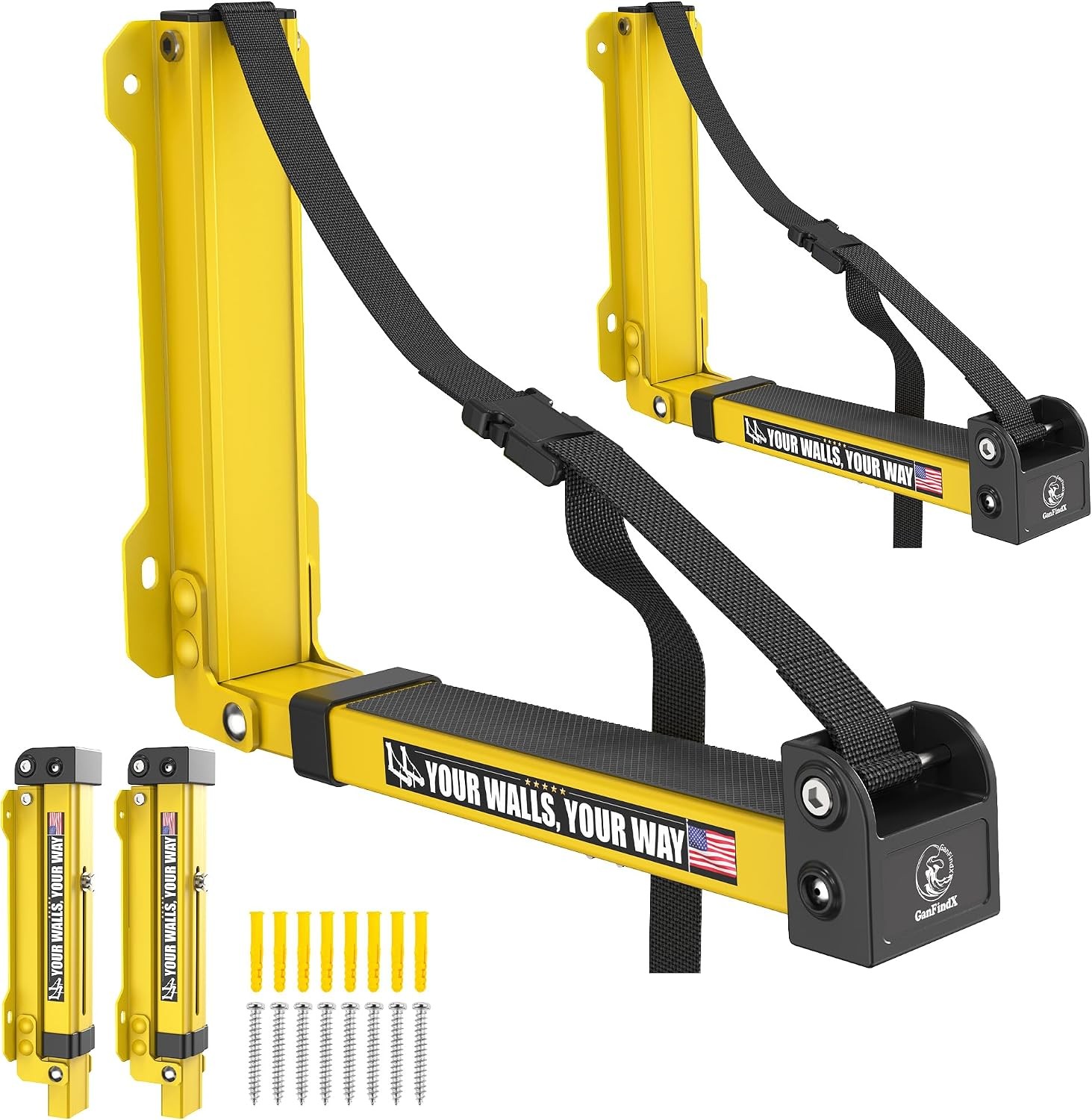 Foldable Kayak Wall Rack | Heavy-Duty 11.8-17″ Kayak Storage Rack Hanger & Me…