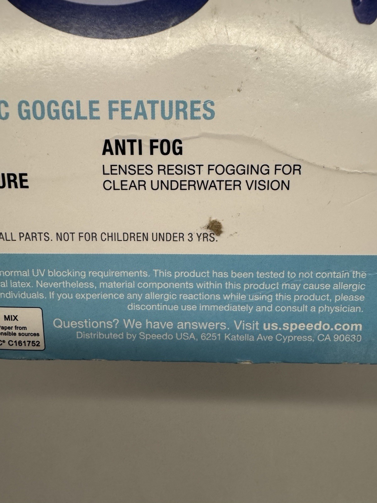 Speedo Kids’ Sonic Swim Goggles Age 3-6 blue red new sealed no leak water sport