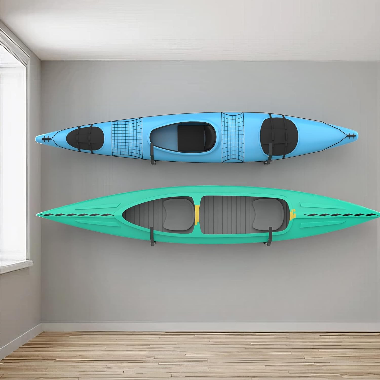 Wall Mount Kayak Hangers Kayak Storage Rack for Kayak,Surfboard,Skiis, Snowboard