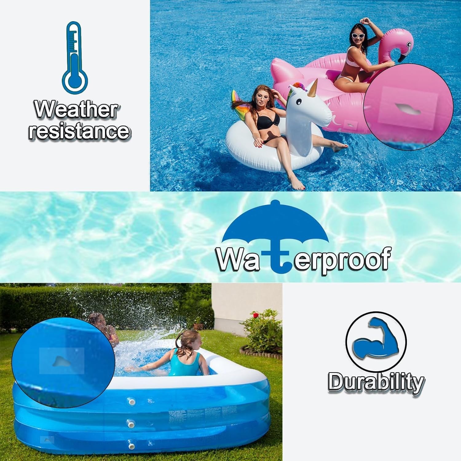6-Pack Heavy-Duty TPU Inflatable Repair Kit, 3.5×3.5 In, Waterproof and Durable