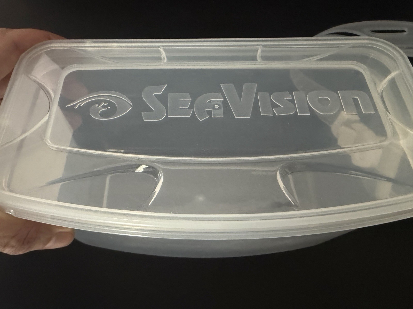 SeaVision Single Lens Tempered Glass Silicone Clear Dive Mask w/ Case
