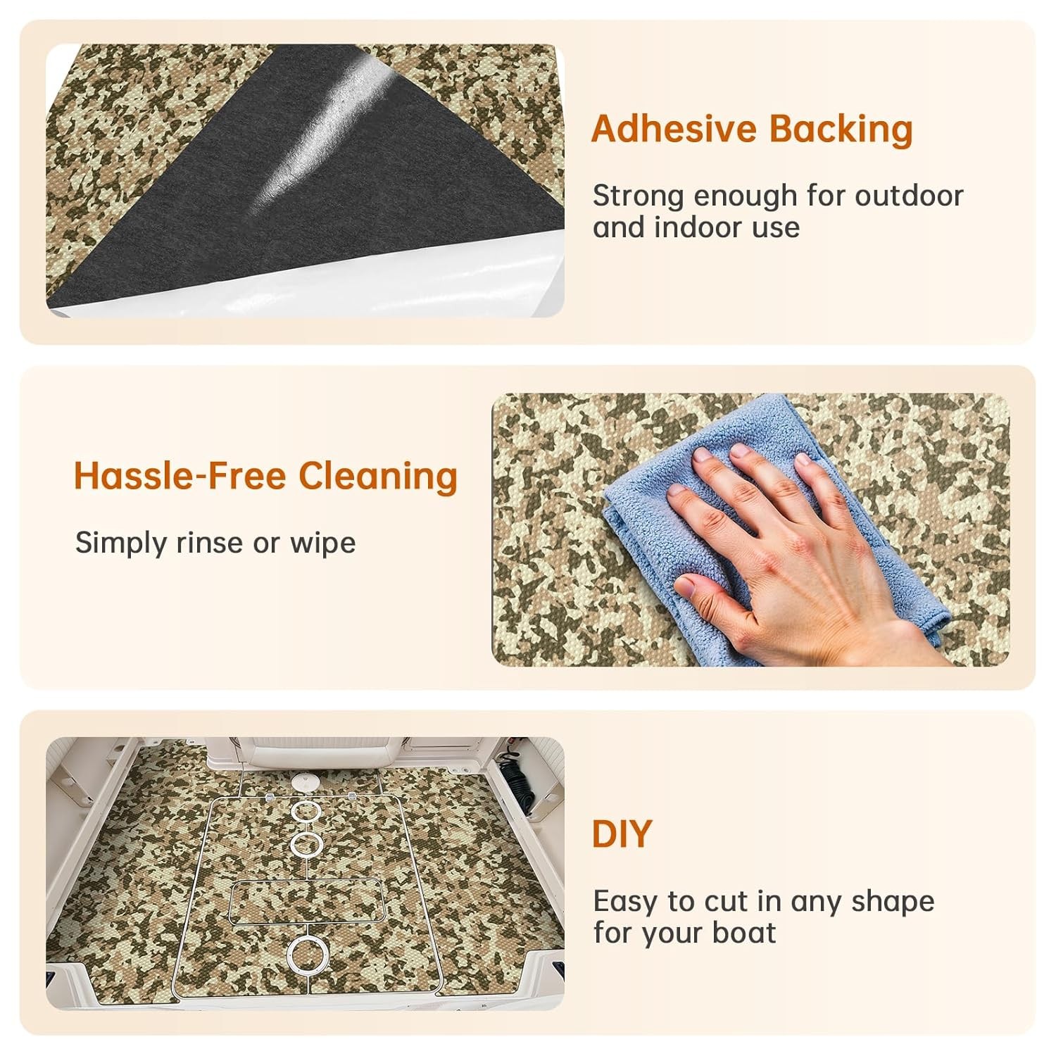 Boat Flooring Camo EVA Foam Decking Marine Floor Pad Grip Boat Deck Mat Sheet