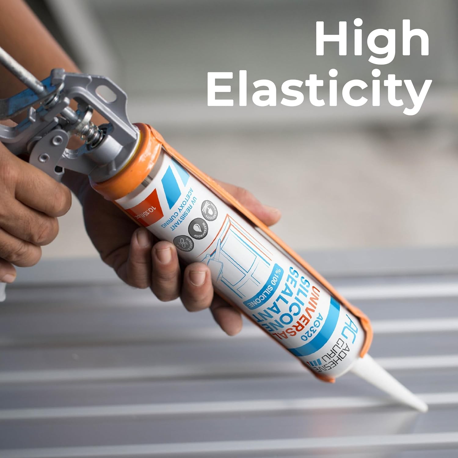 Adhesive Guru All Purpose Clear Silicone Sealant 1 Pack, 10.15 fl oz