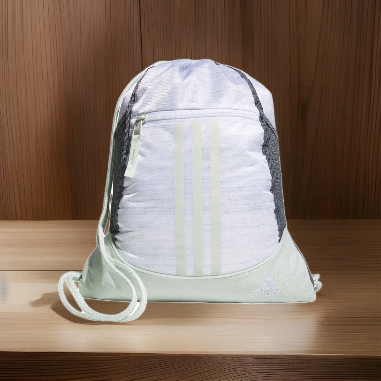 Adidas Alliance Sackpack☆ One Size☆Two Tone White-clear Onix/Linen Green